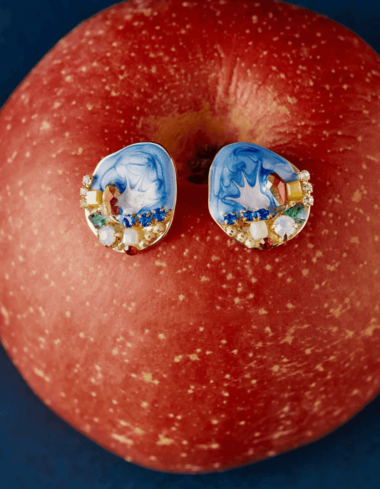 Handcrafted Enamel Filigree Earrings with Cultural Design