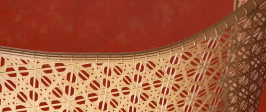 Handcrafted bamboo weaving featuring Song Dynasty-inspired brocade pattern, showcasing traditional Chinese artisan skill